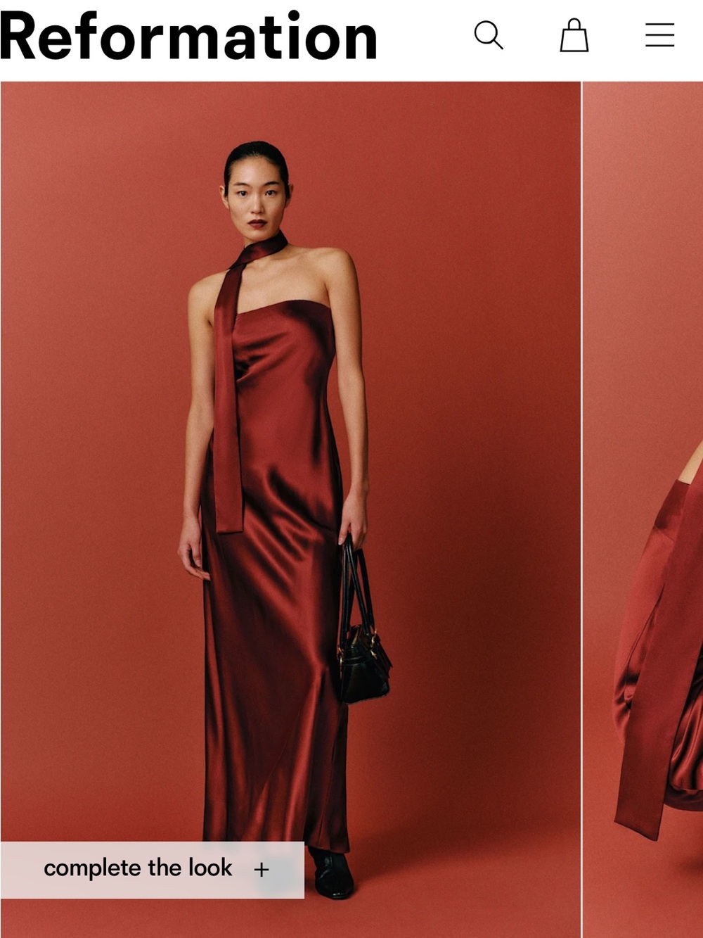Reformation Oren Silk Dress in Romance